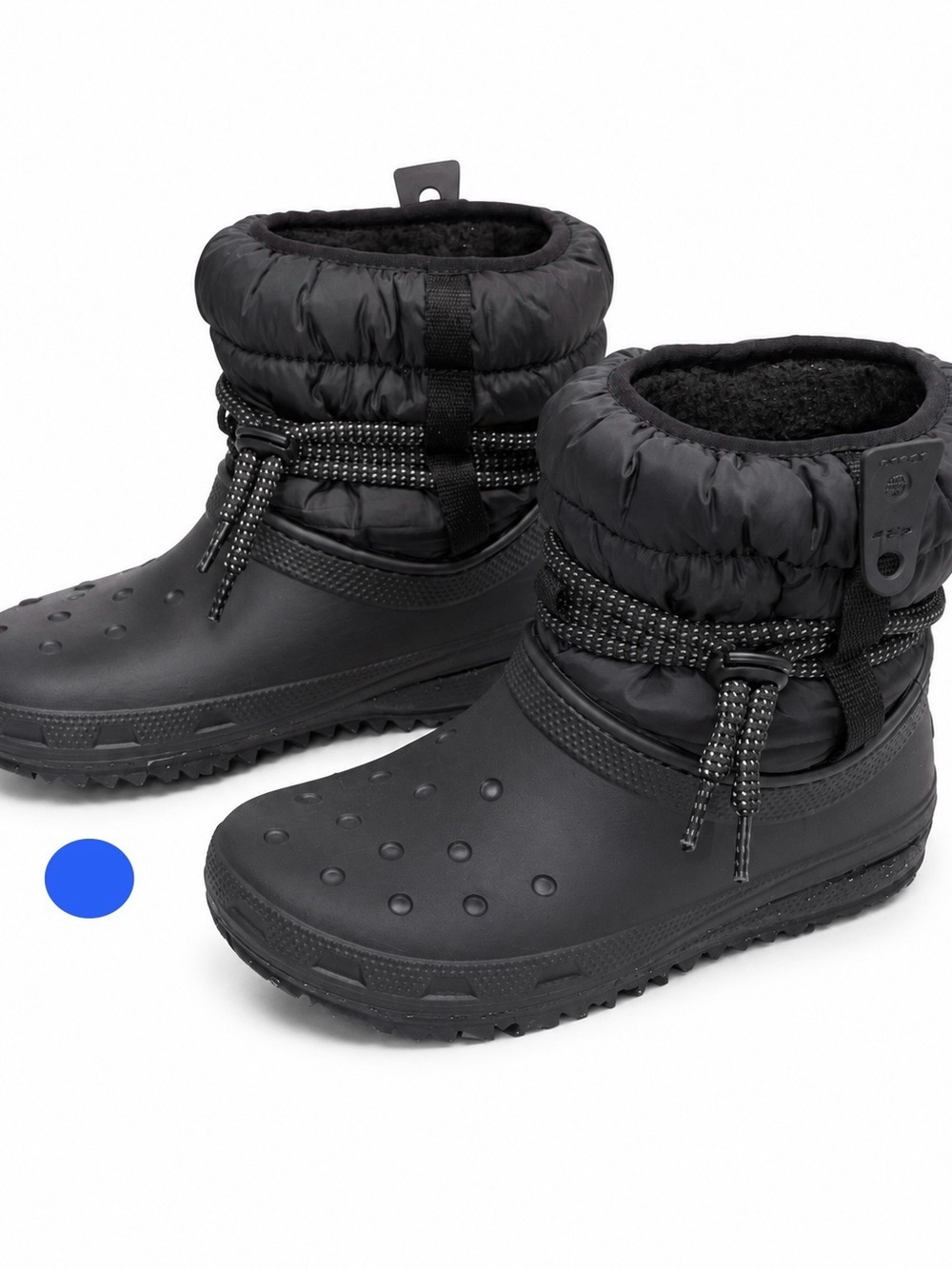 Crocs Neo Puff Luxe Winter Boots Black Faux Fur Womens Size 6 W6